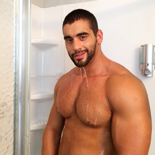 spilledpoppers:  Photographing a very wet Angelo Antonio today 