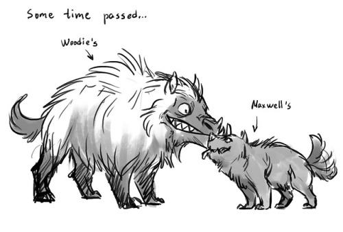  Kind of weird idea. What if varglings could grow? :D And more Woodie with his pet)