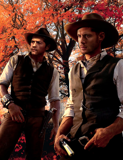 1940sdeancas: ltleflrt asked me to whip up a manip for her Destiel Western AU, Hope on Fire, and of 