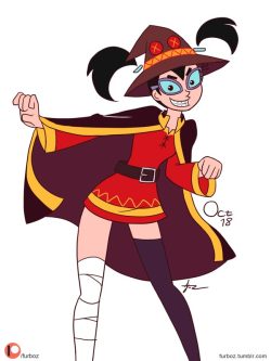 furboz:Witchtober 18Tootie doing a Megumin cosplay