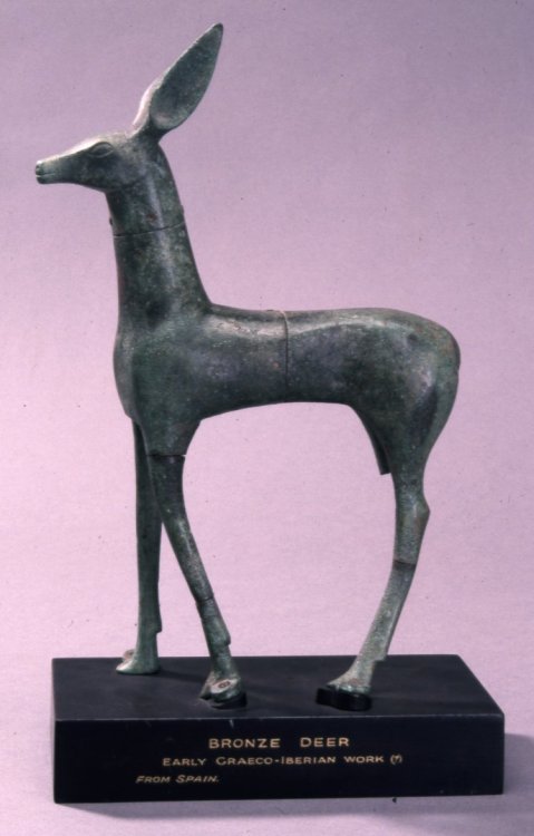 ancientpeoples:Bronze Figure of a DeerAD 1-200Roman Period Spain(Source: The British Museum)