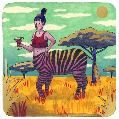 Here are some mythical ladies I painted on coasters for Nucleus Portland’s “Salut!&
