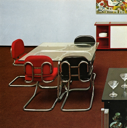 drydockshop:Table and chairs by Velasquez for DonchiINTERIORS FOR TODAY | Franco Magnani ©1974