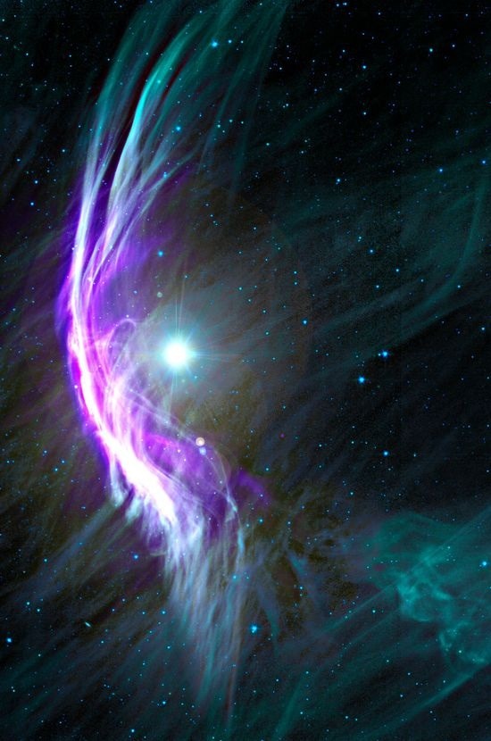 thedemon-hauntedworld: Zeta Ophiuchus A massive star plowing through the gas and