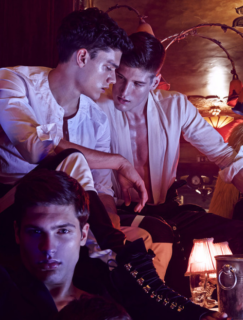 etallionboy:  Xavier Serrano + Ryan Tift + Miroslav Cech  | Têtu Magazine March