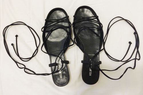 lacollectionneuse: lace-up sandals (eu 37.5) • helmut langUS $35.00