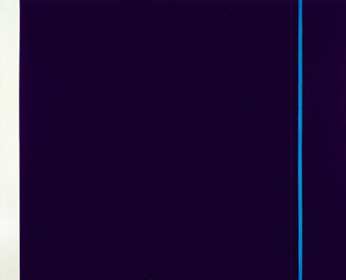 Barnett Newman (American; 1905–1970)Midnight BlueOil and acrylic on canvas, 1970Museum Ludwig, Colog