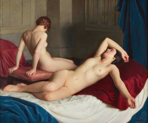 #ArtAppreciation ♥️WILLIAM MCGREGOR PAXTON (AMERICAN 1869-1941) “INTERIOR WITH TWO NUDES&rdq