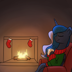asksunshineandmoonbeams:  Happy Hearth’s Warming, everypony!! ((Woah guys sry updates have been somewhat lacking, I’ve been kinda busy with college and stuff heh, but I thought I’d get something out for Christmas. Merry Christmas everyone!!))  