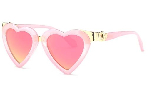 coquettefashion: Pink, Blue &amp; Black Heart Mirrored Sunglasses