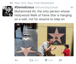 photosbyjaye:  Muhammad Ali requested that his star not to be put on the sidewalk, because he didn’t want people to walk on him. They honored his request. 