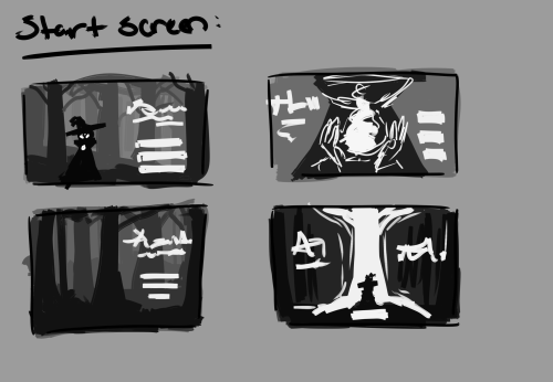Some very rough UI sketches and concepts for a “game” I&rsquo;m making (not really) for one of my an
