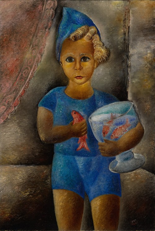 amare-habeo: Reuven Rubin (Israeli, born Romania, 1893-1974) Boy With Goldfish, 1929 Oil on canvas, 