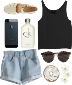 thepolyvorecollection:  you know i love you so by aspiredesire featuring flat heelsMonki , ฝ / Ymc flat heels / Illesteva leopard print sunglasses / Calvin Klein       