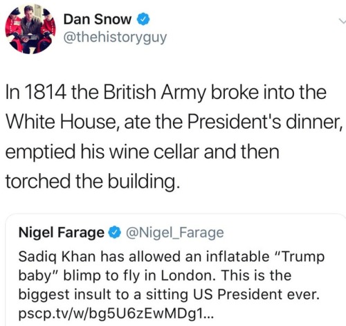 lost-carcosa:farage is an absolute fucking idiot. No wonder he’s friends with trump.