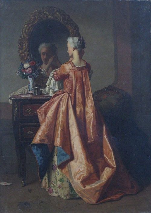 Jean Carolus (1814 - 1897)A lady at her dressing table