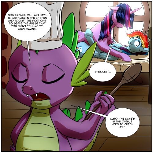 asksparklesanddashie:  On that day, precocious puberty missed Spike by a hair thread.((A very special guest update from one of my favorite artists, an insanely talented friend of mine. I’ve been super excited to post this, especially since seeing a