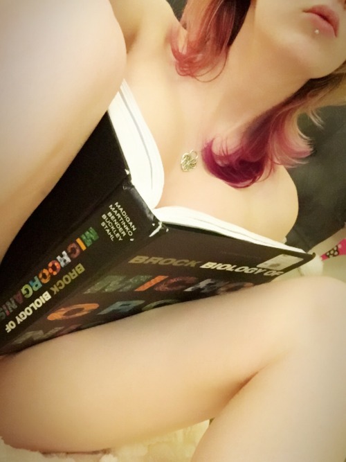 bimbofication-of-little-slut:  Finals are next week, so I’ve been a bit lost in the cruel world of academia. Silly pics- decided fuck micro and genetics, Id rather be naked and taking photos, hehe. Needed a break to enjoy Tumblr some before I have to