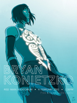 bryankonietzko:  The incredibly illustrious character designer Phil Rynda and I will be giving back-to-back lectures at RISD on Wednesday, February 4th, in the Main Auditorium. Both talks are free and open to the public, however seating is limited so