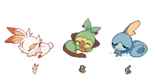 charamells:Sleepy starters