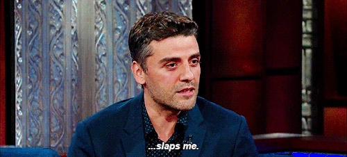 redlipstickandhairbows:oscaricaas:Oscar Isaac on how Carrie Fisher slapped him 27 timesTo quote my s