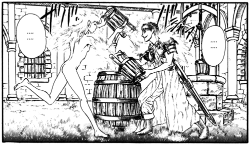 themikerambo:  Boy, this series sure is dark and depressing  Guts is helping Griffith to take a bath after all. Oh my…