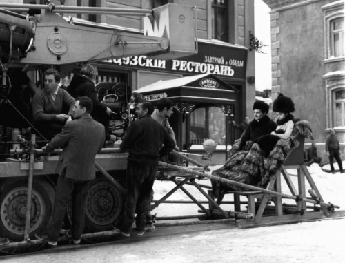 cinemamonamour: Geraldin Chaplin and Omar Sharif on the set of Doctor Zhivago, 1965