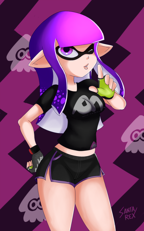 Felt like drawing my in-game Inkling girl. &lt;3