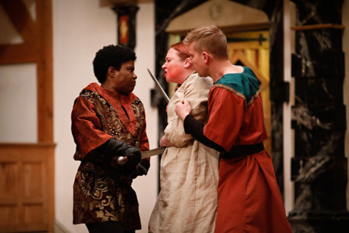 likeniobe: sarah fallon as the king in the american shakespeare center’s 2018 production of richard 