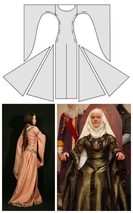 DIY Medieval Dresses from Medieval Wedding Dresses. The above photos are of the “bliaut”
