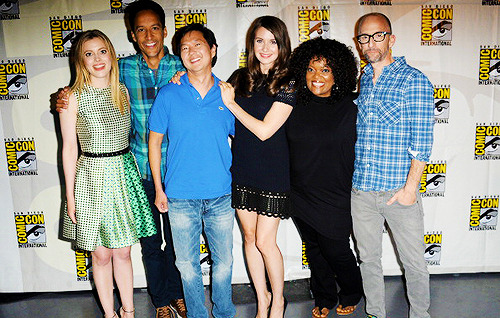 feyminism-blog:The Community cast, writers and creators at the  ’Community’ celebrating the fans dur