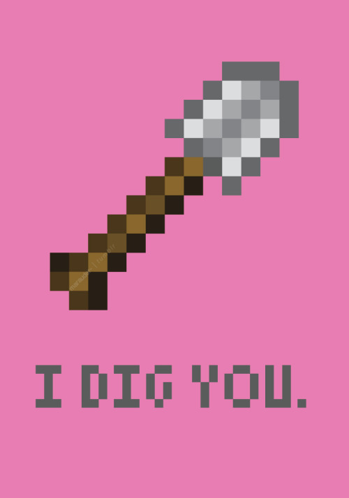 tairupanda:  gameranx:  Minecraft Valentine’s Day Card created by Marissa  for the orange guy 