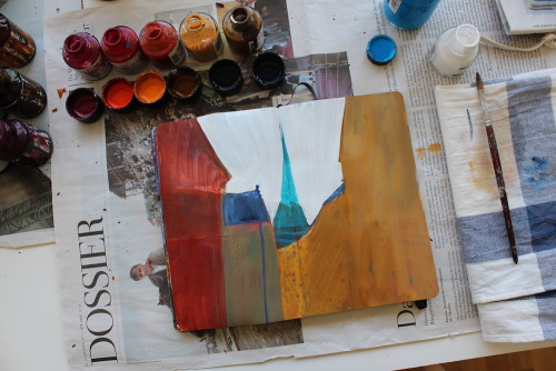 missydunaway:  This painting started off as a sandstorm in Morocco, but changed course and now it’s on its way to Stockholm.  