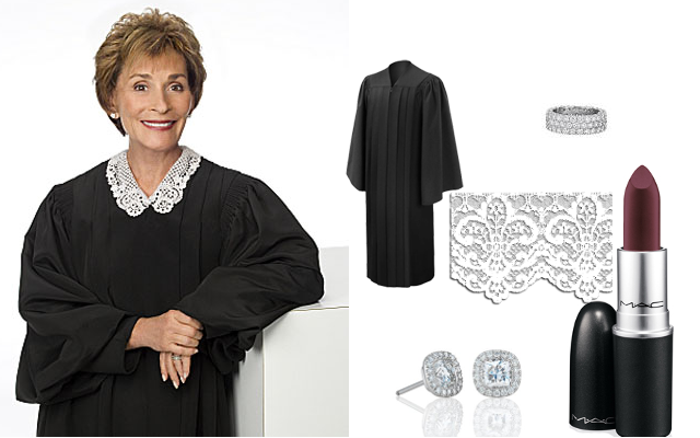 crrabs:  STEAL HER LOOK: Judge Judy Fendi judge gown: $399 Versace diamond band wring: