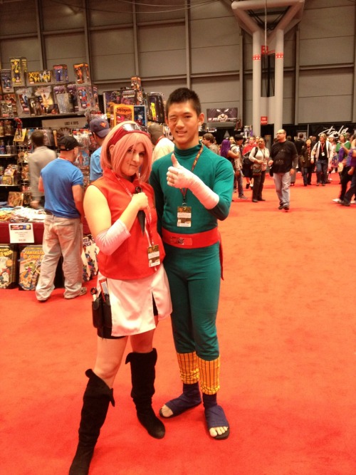 Day one nyc comic con Saturday!! If you Are in my photos let me know！！ I went as Sakura Haruno and K