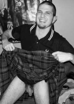 Flashing men in kilts