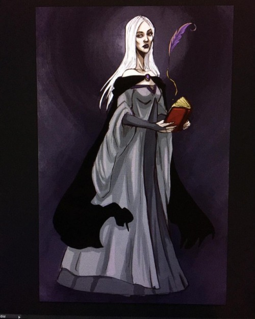 She&rsquo;s looking very Step-mother evil queen, and I&rsquo;m loving that. #commission #art #drawin