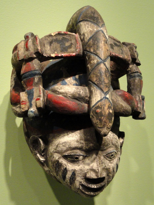 Yoruba mask from the Kingdom of Dahomey (present-day Benin).  Artist unknown; collected in 1966