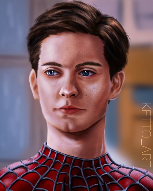 peter parker [tobey maguire].gosh this was so hard to paint, definitely not my best work but im glad