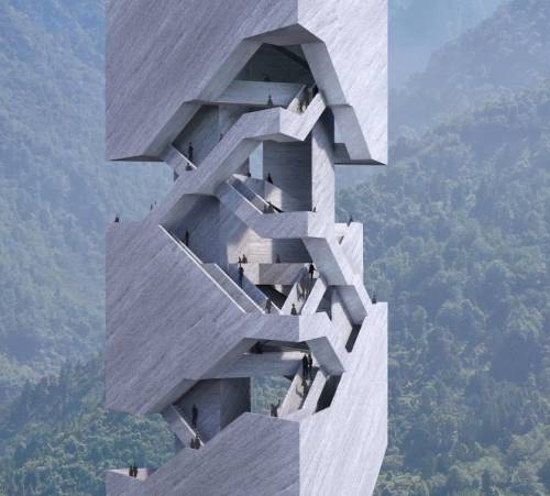 evilbuildingsblog:  Tengchong Observation Tower, China by Delugan Meissl Associated Architects (DMAA)