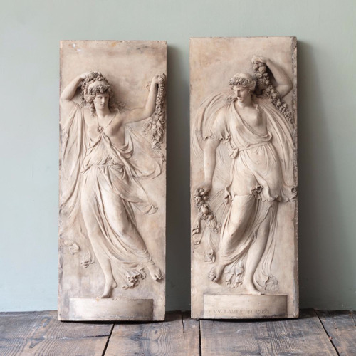 A pair of Coade Stone Figurative Panels (1786).Coade was created in 1769 by Eleanor Coade, who resur