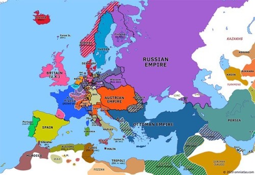 NEW MAP: Europe 1814: Treaty of Fontainebleau (11 April 1814) omniatlas.com/maps/europe/1814