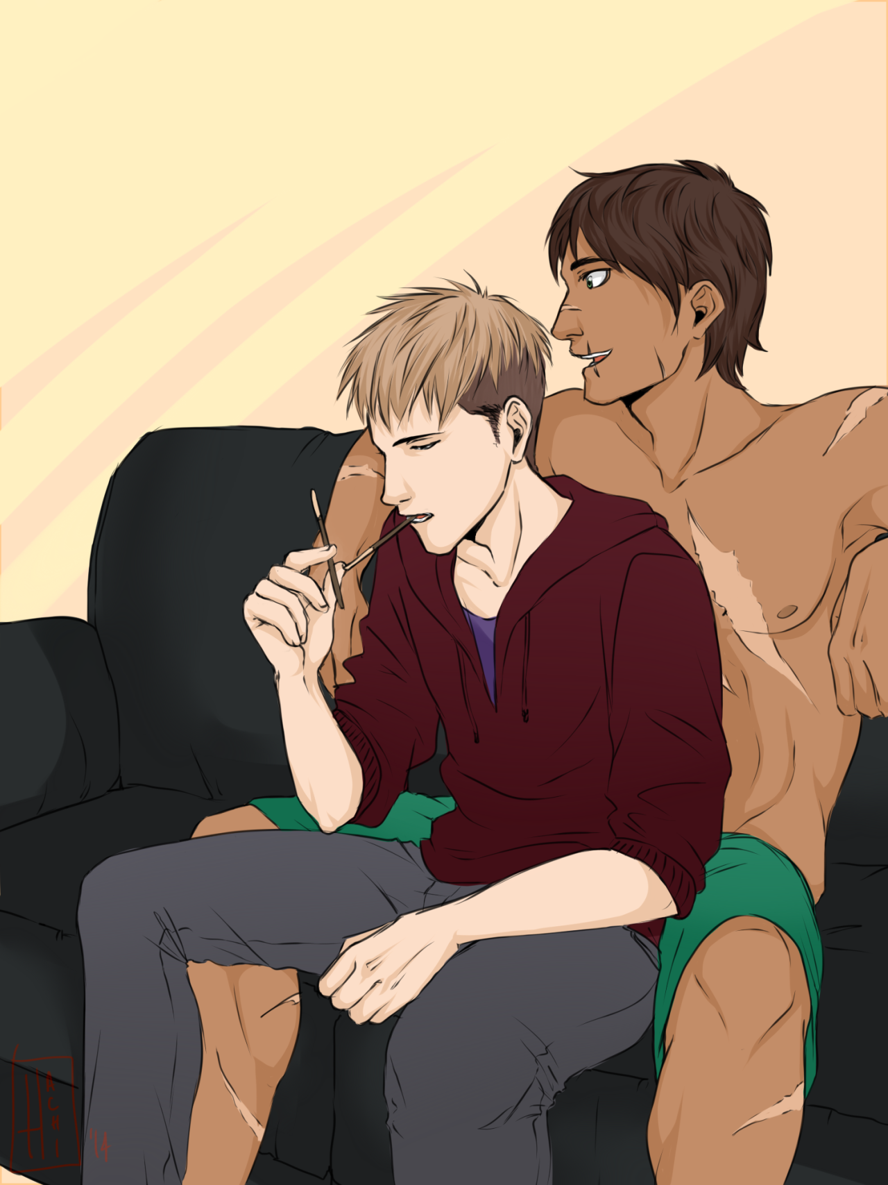 hachidraws:   later on Jean finds out Eren secretly told Marco about the ‘pocky