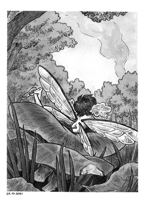 Inktober 2021, Day 27 - Mapping Pen And Ink Wash