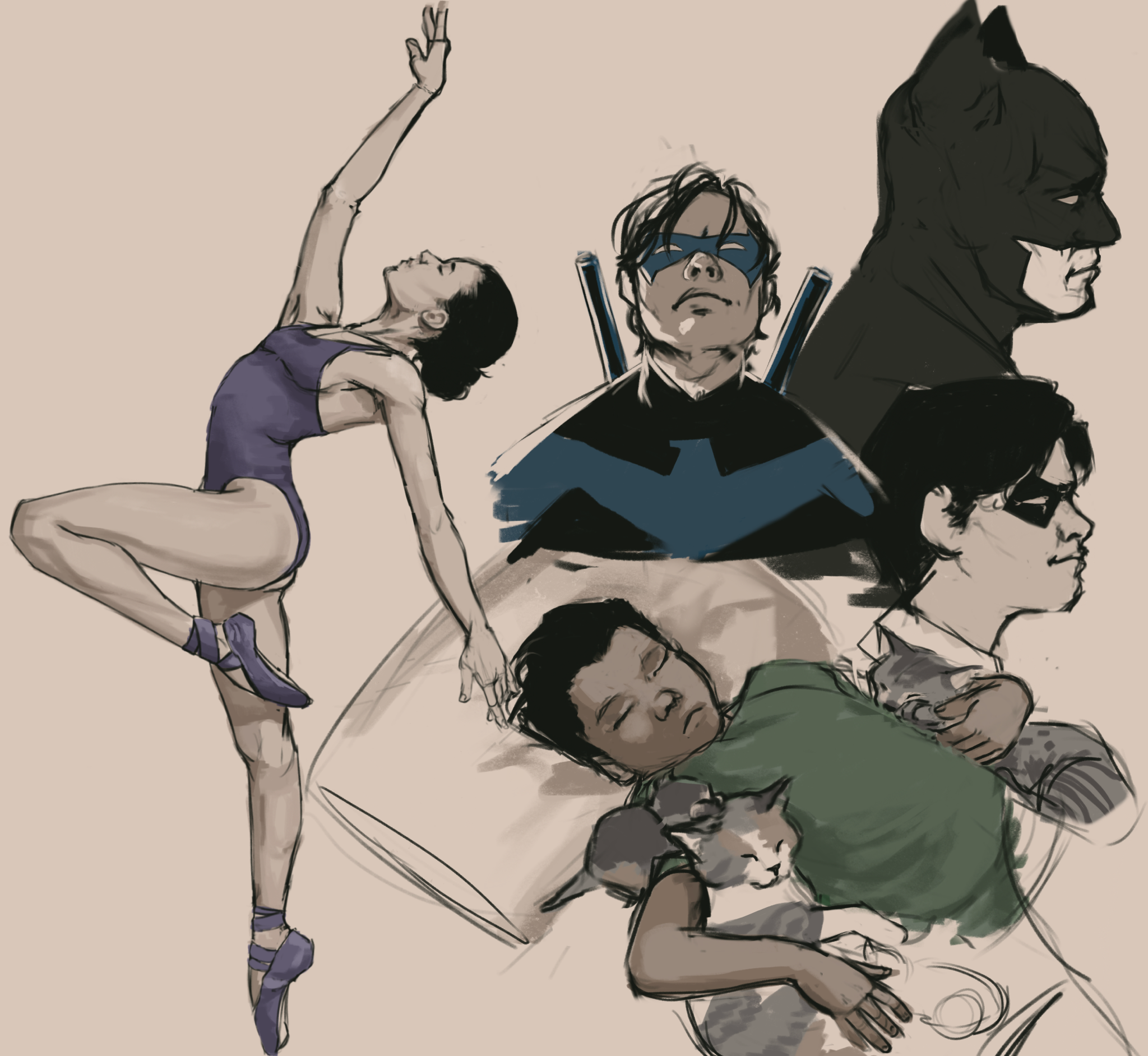 craanber:Batfam sketch dump I’ve been sitting adult photos