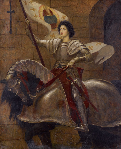 mysteriousartcentury:JOAN OF ARC1. Joan of Arc by John Everett Millais;2. Jeanne d'arc écoutant les 