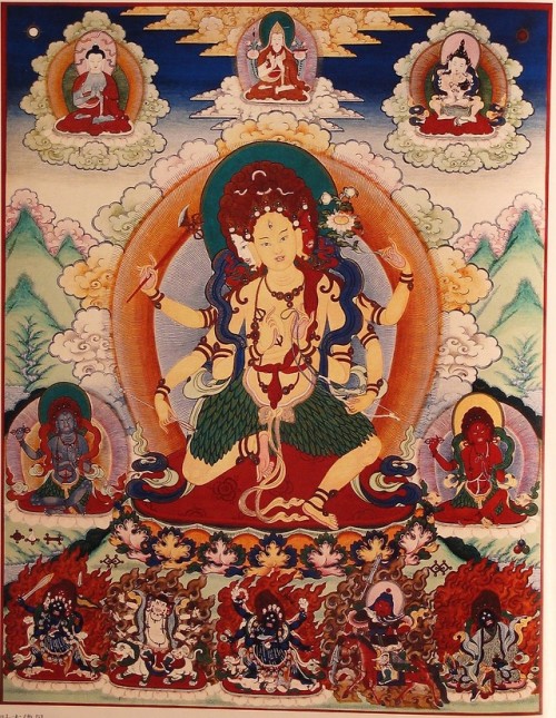 Parnasabari, is a Buddhist and Hindu deity of diseases. tibetan thangka