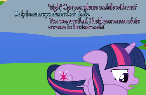 magical-loyalty:[NP26]   What an honor, Twilight is allowed to cuddle with Rainbow.  >w>