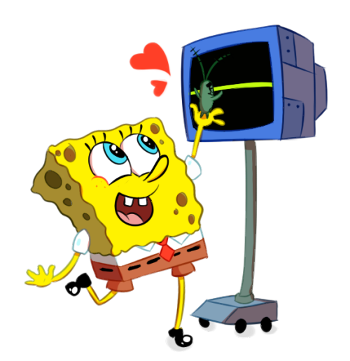 bikinibottomyay:Plankton just needed a little boost to hug his computer wife. Everyone needs a littl