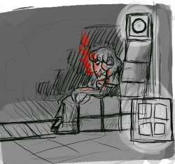 herobrineing:  Doodled on Artgrounds Herobrine Smoking redstone at his throne in peace. -inkmod 